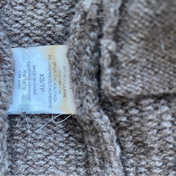 Vince. Brown wool blend leather trim car coat size extra small - Picture 6 of 7